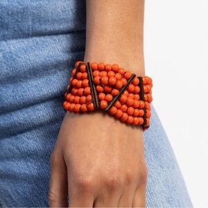 Paparazzi Orange Beaded Bracelet